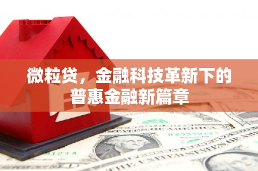 涞水微粒贷，金融科技革新下的普惠金融新篇章