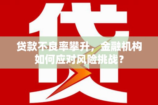 涞水贷款不良率攀升，金融机构如何应对风险挑战？