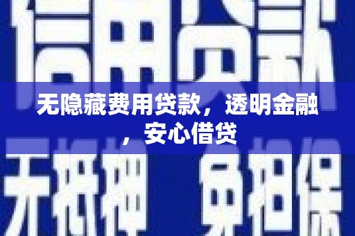 涞水无隐藏费用贷款，透明金融，安心借贷