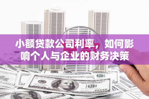 涞水小额贷款公司利率，如何影响个人与企业的财务决策