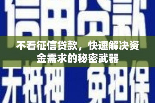 涞水不看征信贷款，快速解决资金需求的秘密武器