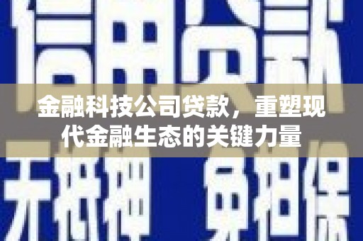 涞水金融科技公司贷款，重塑现代金融生态的关键力量